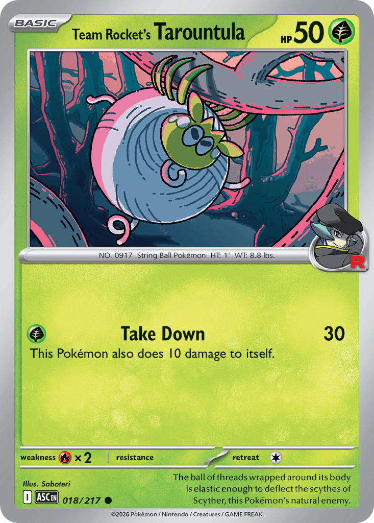 Team Rocket's Tarountula 018/217