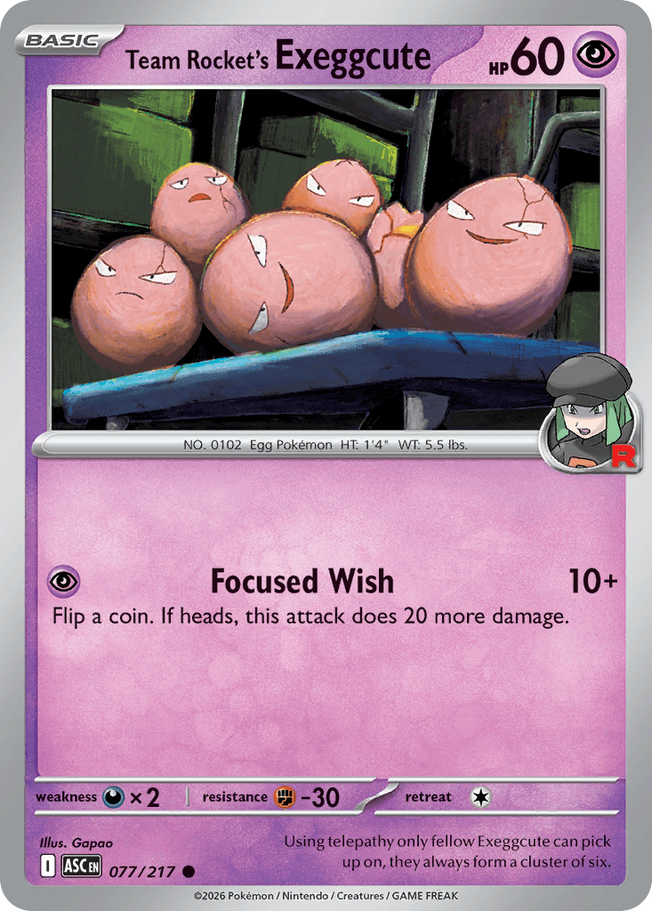 Team Rocket's Exeggcute 077/217