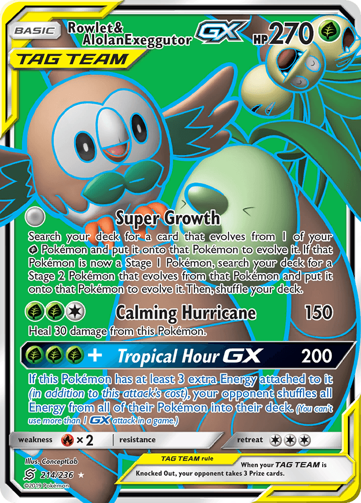 Rowlet & Alolan Exeggutor-GX 214