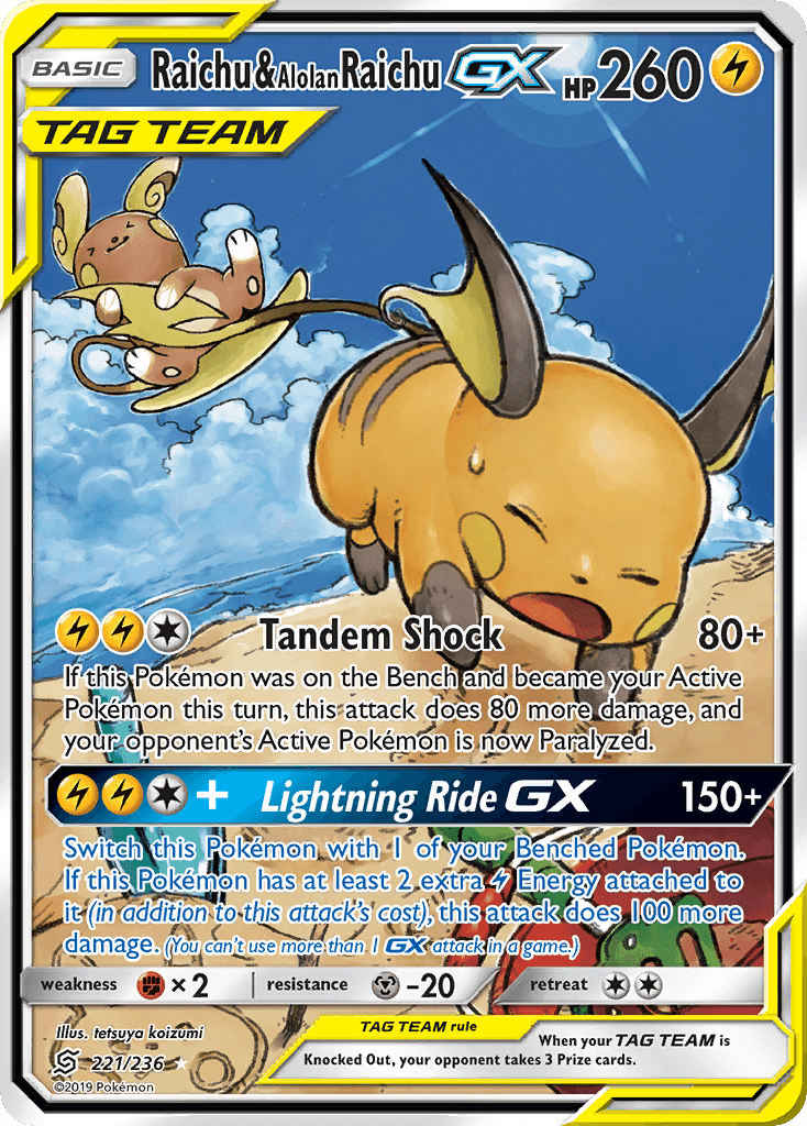Raichu & Alolan Raichu-GX 221