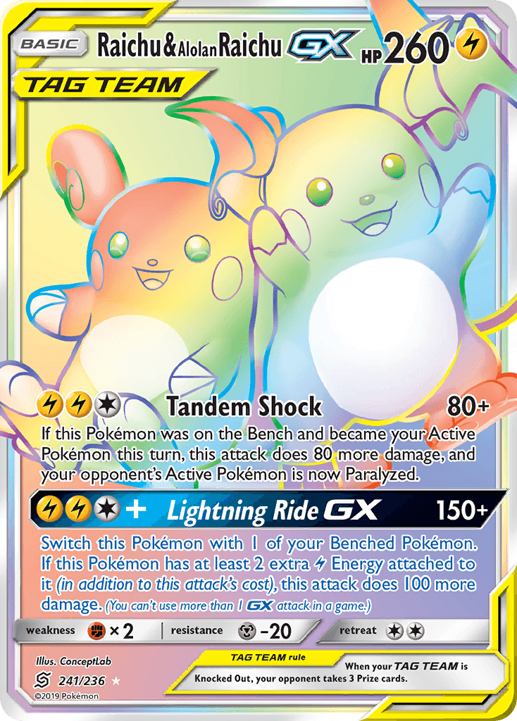 Raichu & Alolan Raichu-GX 241