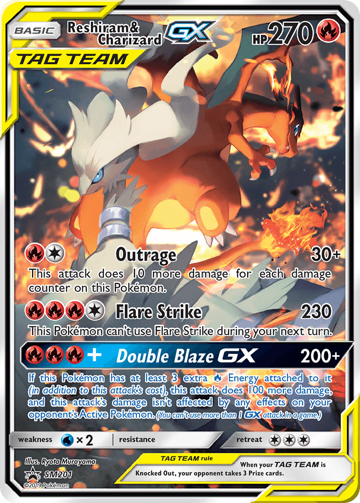 Reshiram & Charizard-GX SM201