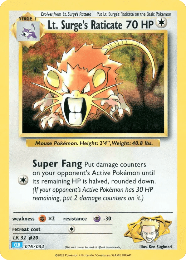Lt. Surge's Raticate 016/034