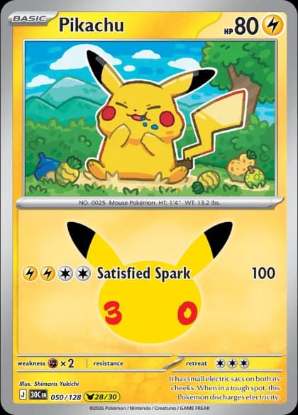 Pikachu (28/30) 050/128